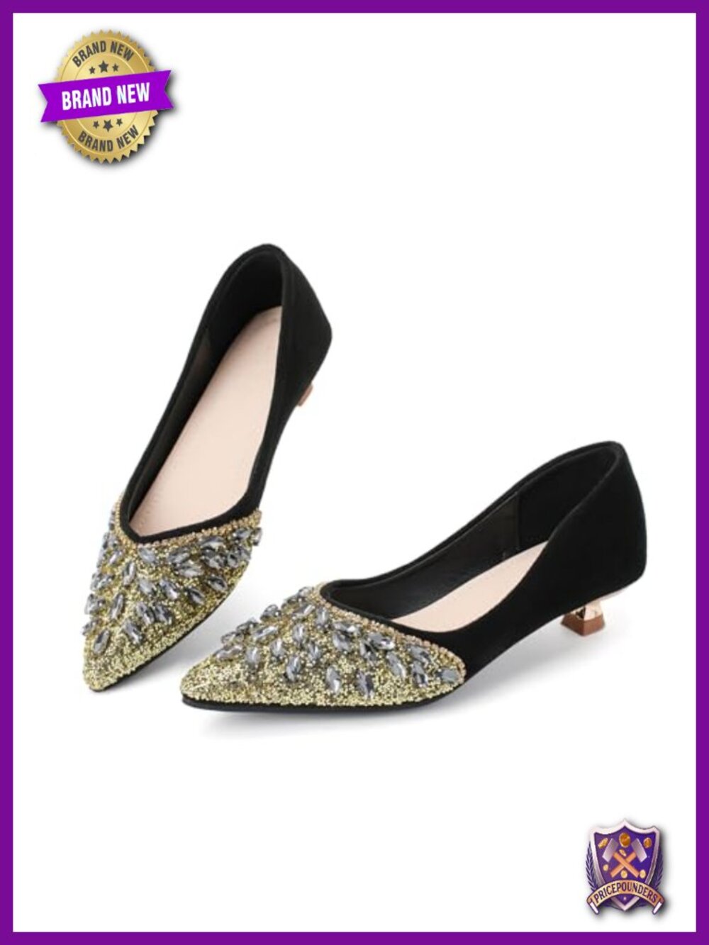Women's Low Kitten Heels Dressy Shoes Work Comfortable Closed Toe Slip On